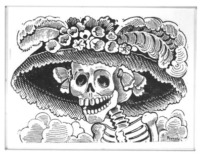 「ラカラベラデラカトリーナ」、1913年（亜鉛エッチング） 作： José Guadalupe Posada
